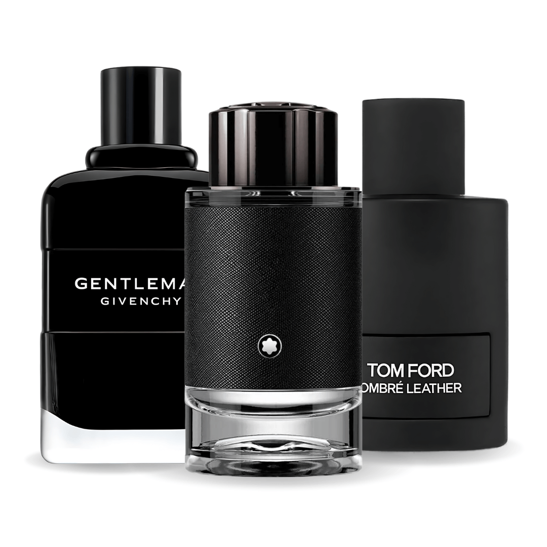 Промоционално комбо от 3 парфюма: Tom Ford Ombre Leather, Givenchy Gentleman и Montblanc Explorer, по 100 мл всеки.